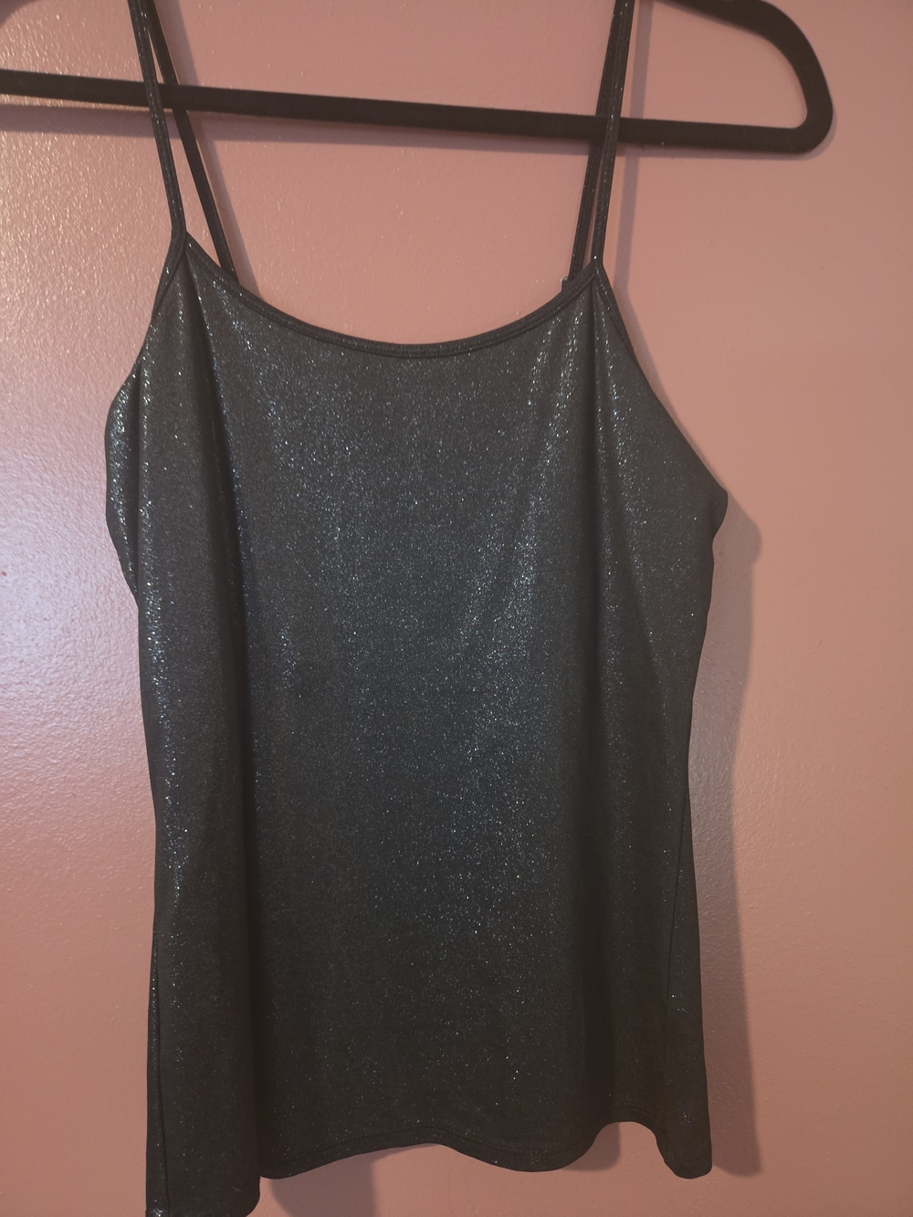 White House Black Market Black Shimmer Spaghetti Strap Cami